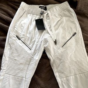 NWT Champs CSG white moto joggers